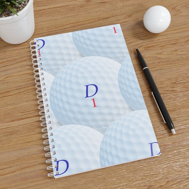 Golf Ball Design Golfer's Weekly Planner (Love golf and planners? Just add your initial and golf ball number. Makes a great gift for golfers)
