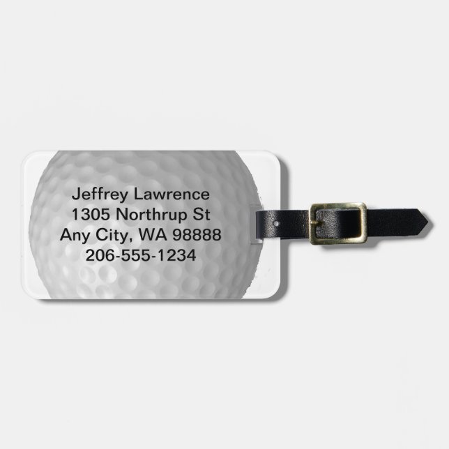 Golf Ball Design Luggage Tags (Front Horizontal)