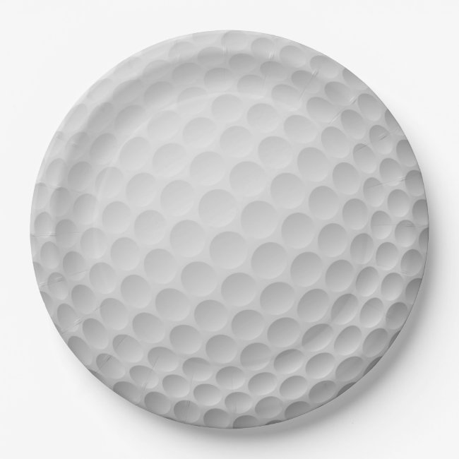 Golf Ball Design Paper Party Plate