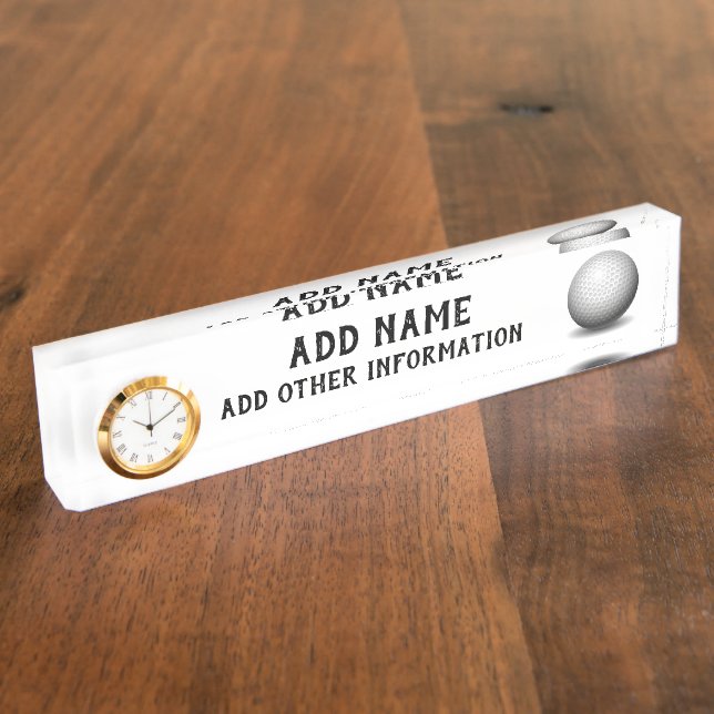 Golf Ball  Desk Name Plate (Side)