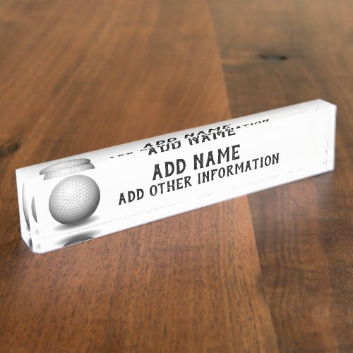 Golf Ball Desk Name Plate