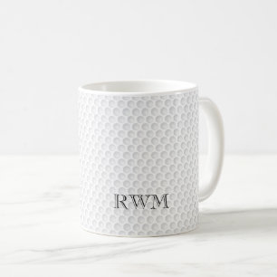 Golf Ball Dimples Classic INITIALS Sports Golfer Coffee Mug
