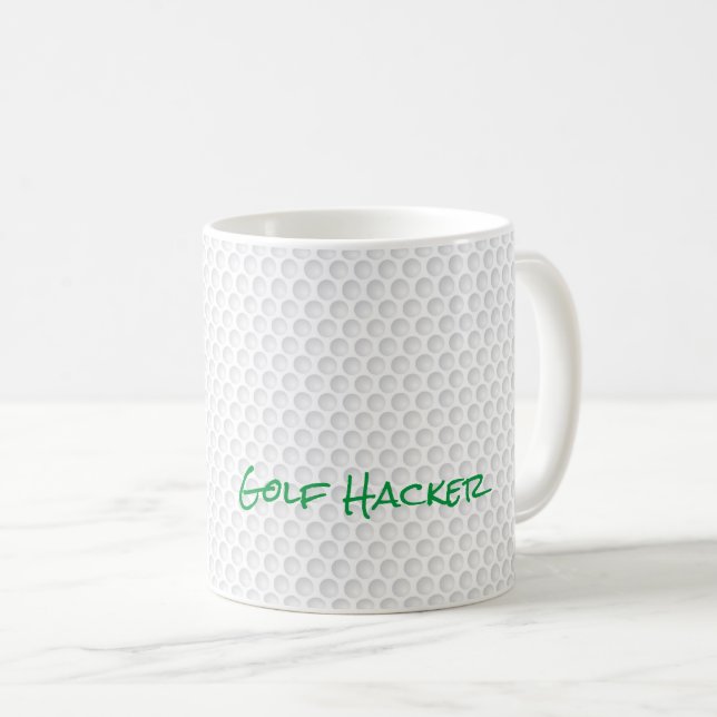 Golf Ball Dimples Hacker Dad Golfing Funny Coffee Mug (Front Right)