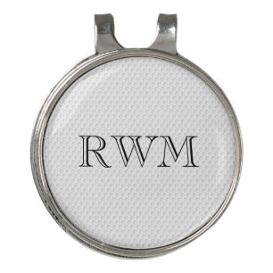 Golf Ball Dimples INITIALS Classic Golfer Golfing  Hat Clip