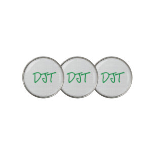 Golf Ball Dimples INITIALS White Green Golfing Marker