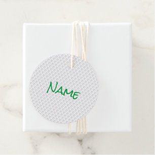 Golf Ball Dimples NAME Golfing Gift Wrap Sports Favor Tags