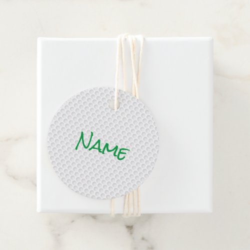Golf Ball Dimples NAME Golfing Gift Wrap Sports  Favor Tags