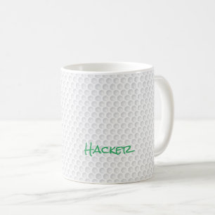 Golf Ball Dimples NAME Golfing Hacker Fun Coffee Mug