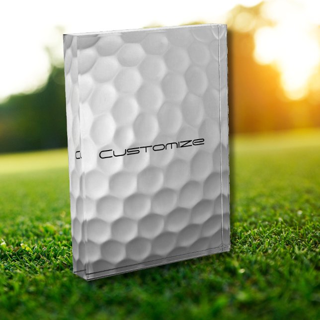 Golf Ball Dimples pattern with Personalized Text Acrylic Award (Creator Uploaded)