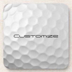 Golf Ball Dimples pattern with Personalized Text Beverage Coaster