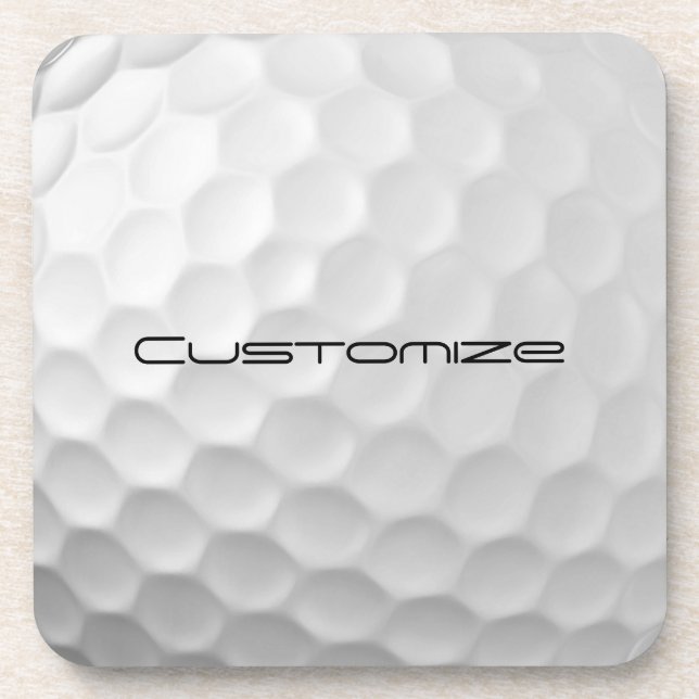 Golf Ball Dimples pattern with Personalized Text Beverage Coaster (Front)
