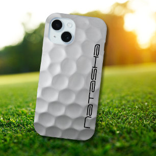 Golf Ball Dimples pattern with Personalized Text iPhone 15 Case