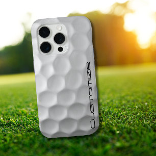 Golf Ball Dimples pattern with Personalized Text iPhone 15 Pro Case