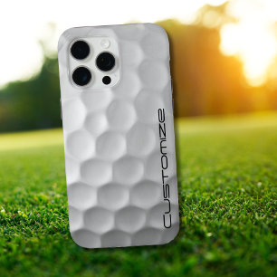 Golf Ball Dimples pattern with Personalized Text iPhone 15 Pro Max Case