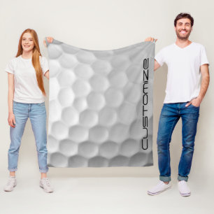 Golf Ball Dimples pattern with Personalized Text Fleece Blanket