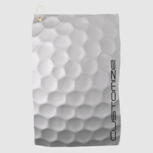 Golf Ball Dimples pattern with Personalized Text Golf Towel