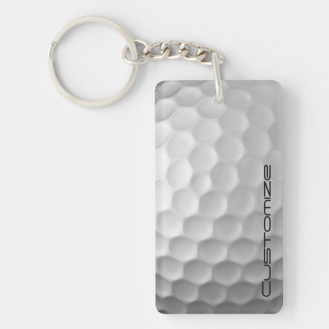 Golf Ball Dimples pattern with Personalized Text Keychain (Front)