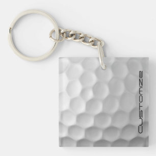 Golf Ball Dimples pattern with Personalized Text Keychain