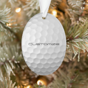Golf Ball Dimples pattern with Personalized Text Ornament