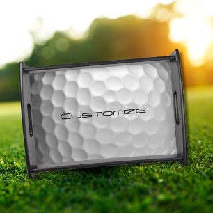 Golf Ball Dimples pattern with Personalized Text Serving Tray