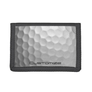 Golf Ball Dimples pattern with Personalized Text Trifold Wallet