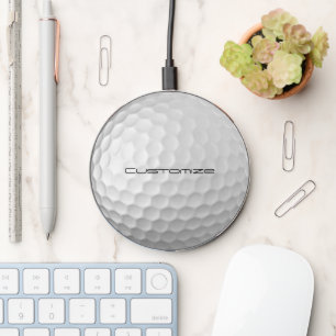 Golf Ball Dimples pattern with Personalized Text Wireless Charger