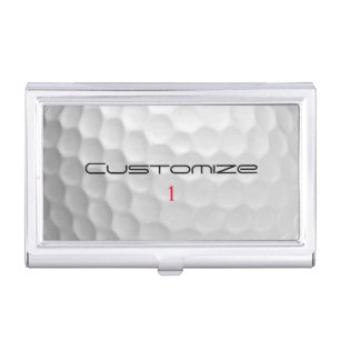 Golf Ball Dimples Personalized Text and Number Business Card Case