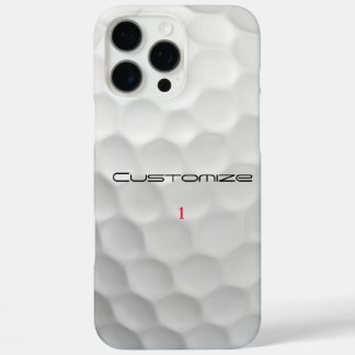 Golf Ball Dimples Personalized Text and Number iPhone 16 Pro Max Case
