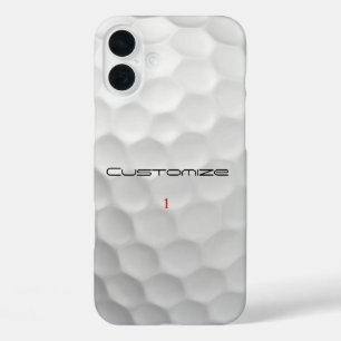 Golf Ball Dimples Personalized Text and Number iPhone 16 Plus Case