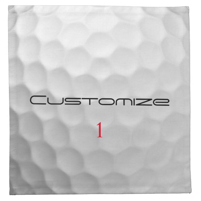 Golf Ball Dimples Personalized Text and Number Cloth Napkin (Front)