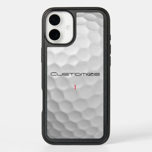 Golf Ball Dimples Personalized Text and Number iPhone 16 Plus Case