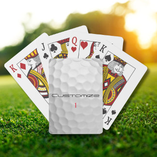 Golf Ball Dimples Personalized Text and Number Poker Cards