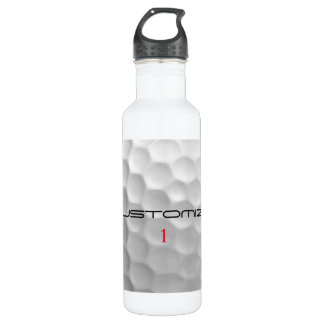 Golf Ball Dimples Personalized Text and Number Stainless Steel Water Bottle
