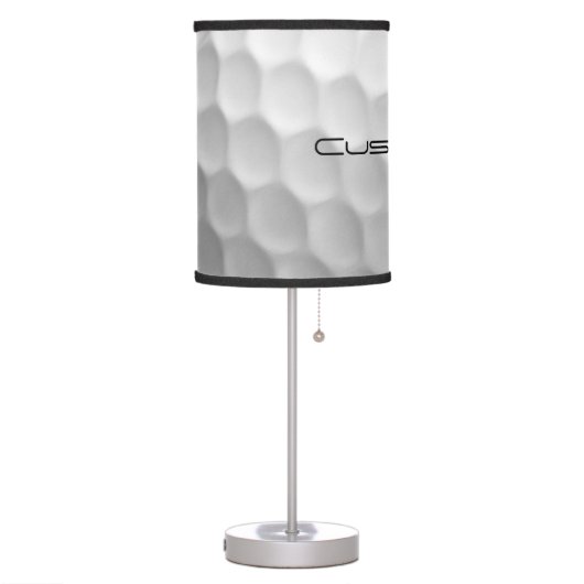 Golf Ball Dimples Personalized Text and Number Table Lamp (Left)
