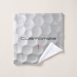 Golf Ball Dimples Personalized Text and Number Wash Cloth