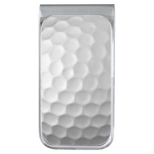 Golf Ball Dimples Silver Finish Money Clip