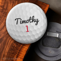 Golf Ball Dimples with Black Name Red Number