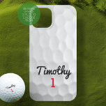 Golf Ball Dimples With Black Name Red Number Case-mate Iphone 14 Case at Zazzle