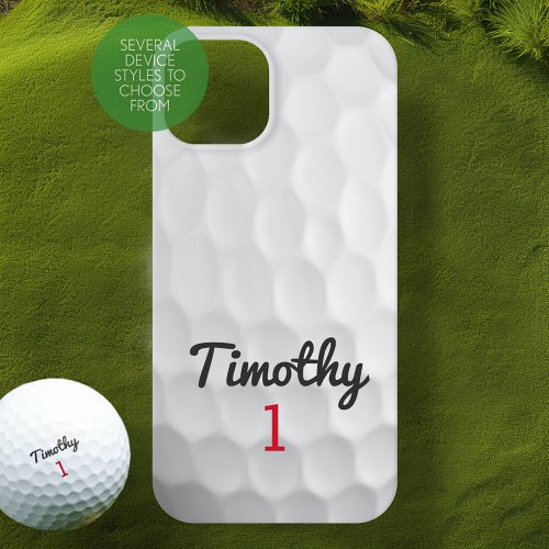 Golf Ball Dimples with Black Name Red Number Case_Mate iPhone 14 Case
