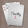 Golf Ball Dimples with Black Name Red Number Playing Cards