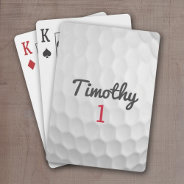 Golf Ball Dimples With Black Name Red Number Playing Cards at Zazzle