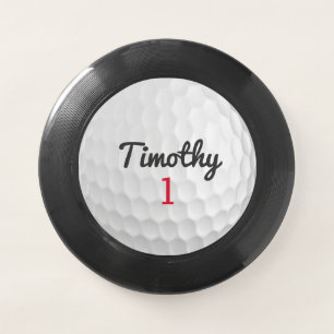 Golf Ball Dimples with Black Name Red Number Wham-O Frisbee
