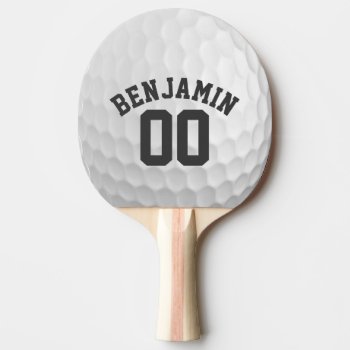 Golf Ball Dimples With Custom Name Number Ping-pong Paddle by MyRazzleDazzle at Zazzle