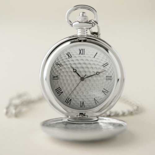 Golf Ball Face with Roman Numerals Pocket Watch