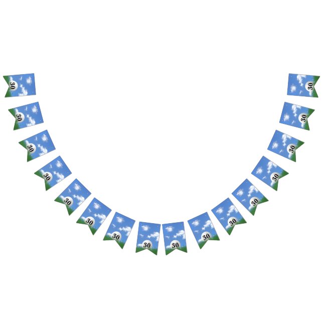 Golf Ball for 30th birthday Bunting Flags (All)