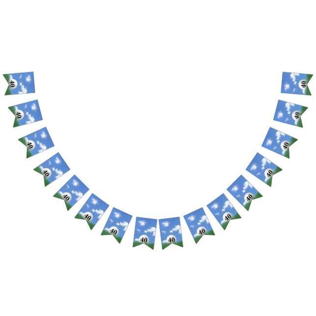 Golf Ball for 40th birthday Bunting Flags (All)