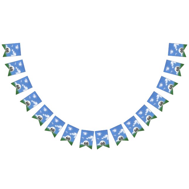 Golf Ball for 60th birthday Bunting Flags (All)