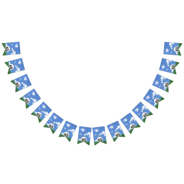 Golf Ball for 65th birthday Bunting Flags (All)