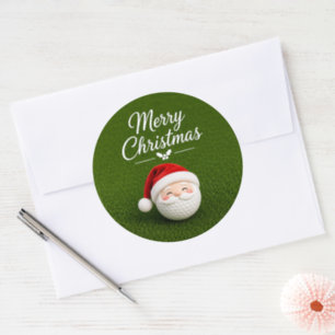 Golf ball for Christmas Greeting Classic Round Sticker