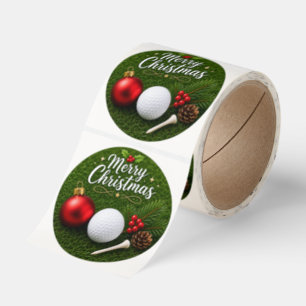 Golf ball for Christmas Greeting Classic Round Sticker
